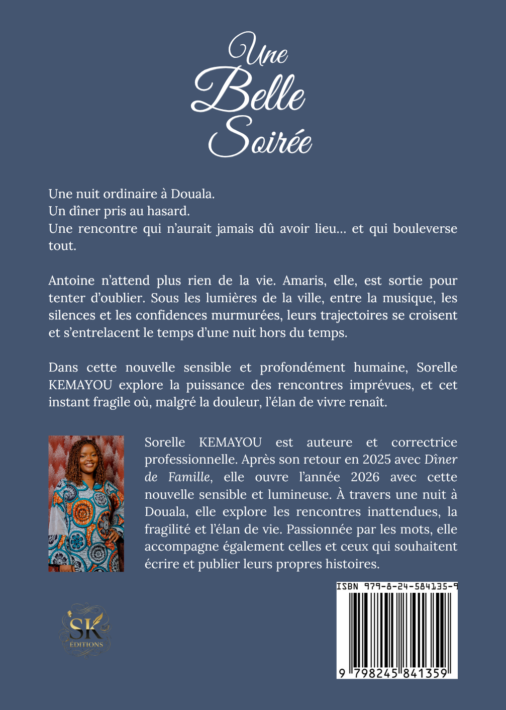 Une Belle Soirée -  Sorelle Kemayou - 4eme de couverture
